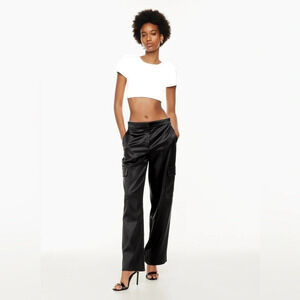 Babaton Cinna Cargo Satin Pant in Black NWT